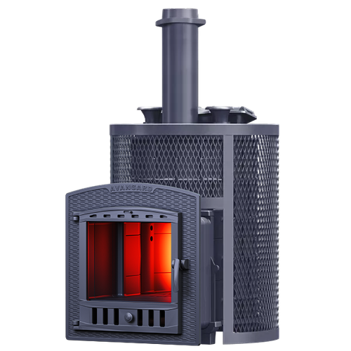 Печь для бани Авангард ЗК 35 (П2) Ураган в круглой сетке