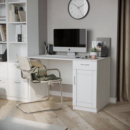 КАСТОР стол письменный 116х65 с тумбой, белый