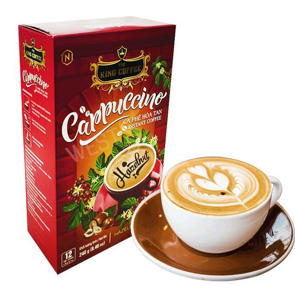 Растворимый кофе Капучино Лесной Орех "King Coffee" Cappuccino Hazelnut, 12 стиков по 20 г