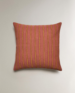 Zara Home наволочка декоративная из хлопка, малиновый, в полоску