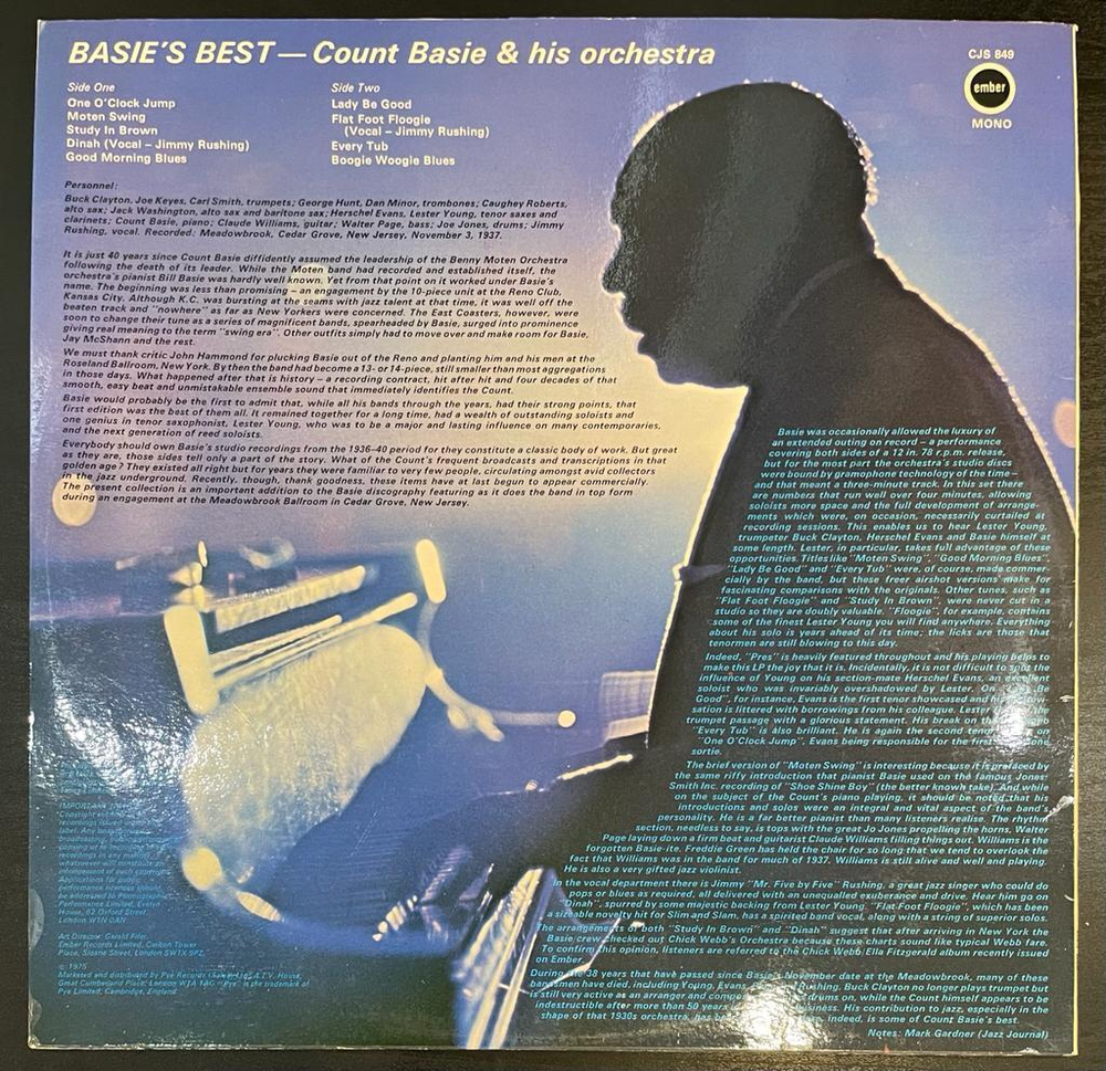 Count Basie And His Orchestra- Basie's Best (Англия 1975г.)