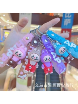 Брелок игрушка Лабубу в комбинезоне Фиолетовый