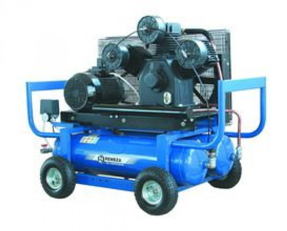 Компрессор мобильный поршневой строительный 90.LB75 REMEZA (Белоруссия): 980 л/мин., 8 бар, ресивер 90 л., 5,5 кВт, 380В, габариты без упак. 1400х840х1030 мм, 180 кг.