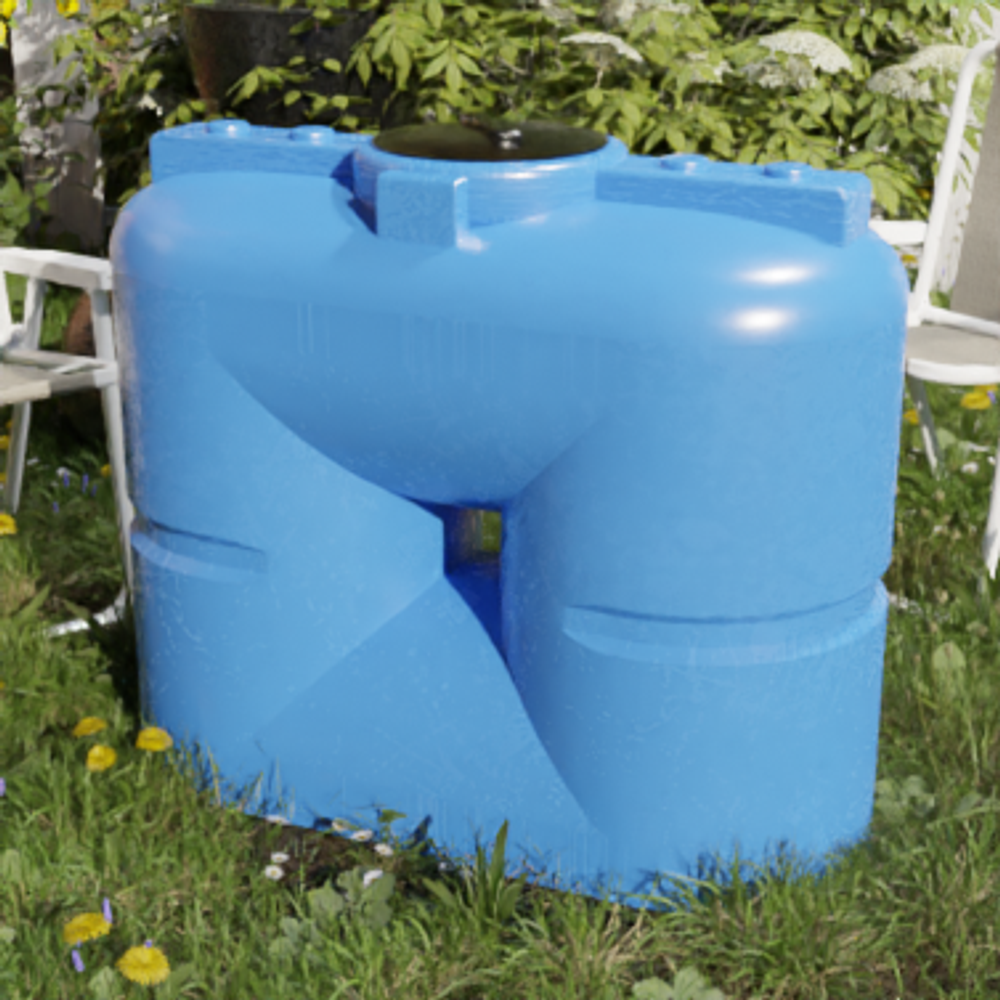 Ёмкость S 500 литров голубая Ирпласт прямоугольная 500 л.(1250x580x1000см;голубой) - арт.560879