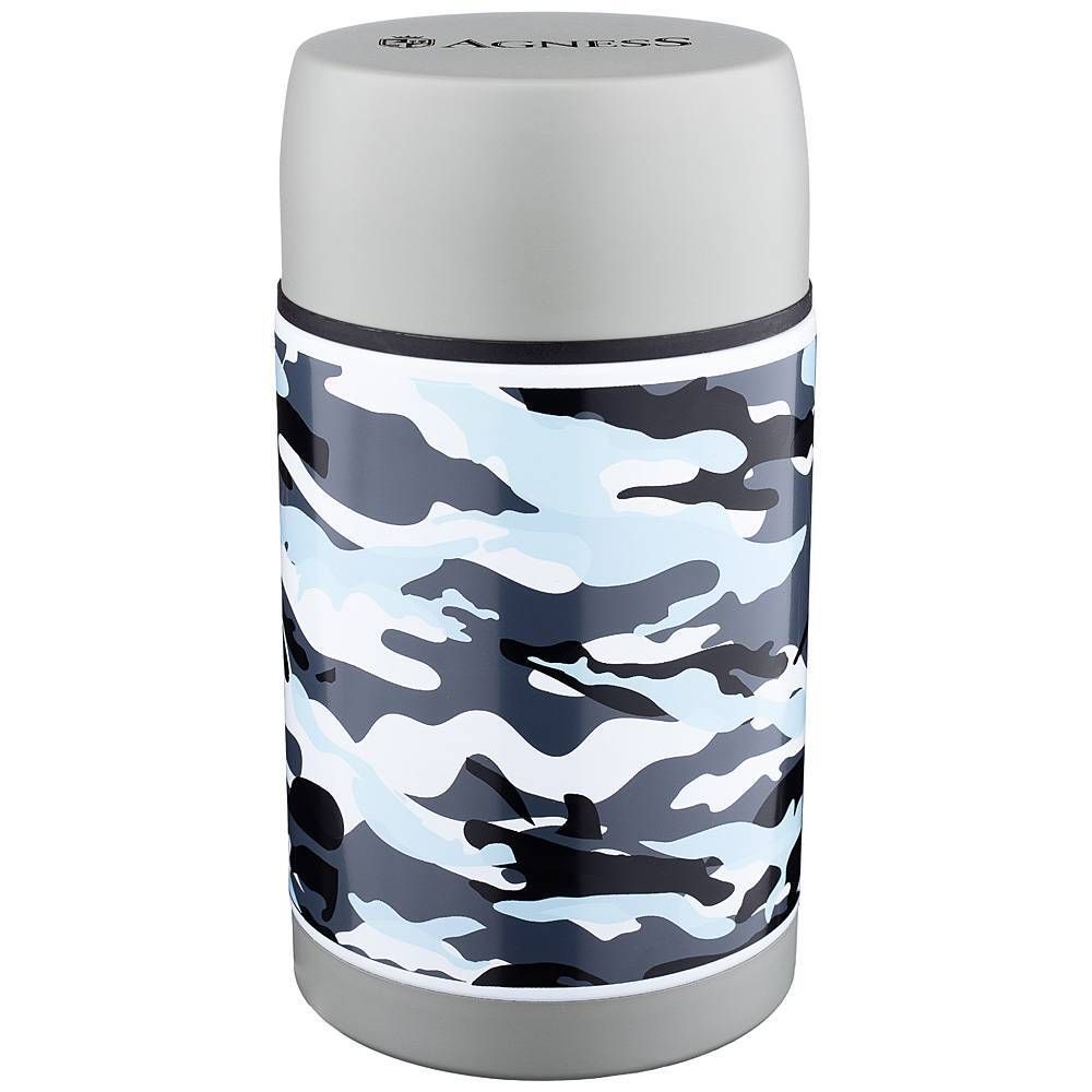 ТЕРМОС AGNESS С ШИРОКИМ ГОРЛОМ 1000 МЛ.КОЛБА НЕРЖ.СТАЛЬ (КОР=12ШТ.)