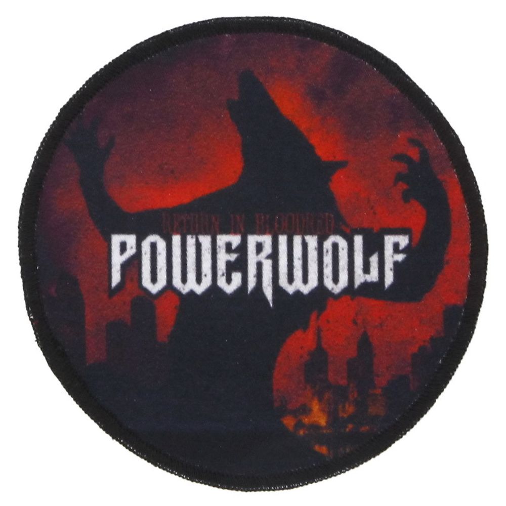 Нашивка круглая Powerwolf силуэт волка (031)