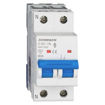 Автоматический выключатель Schrack Technik 1P+N C 50A 6kA Amparo AM617650--