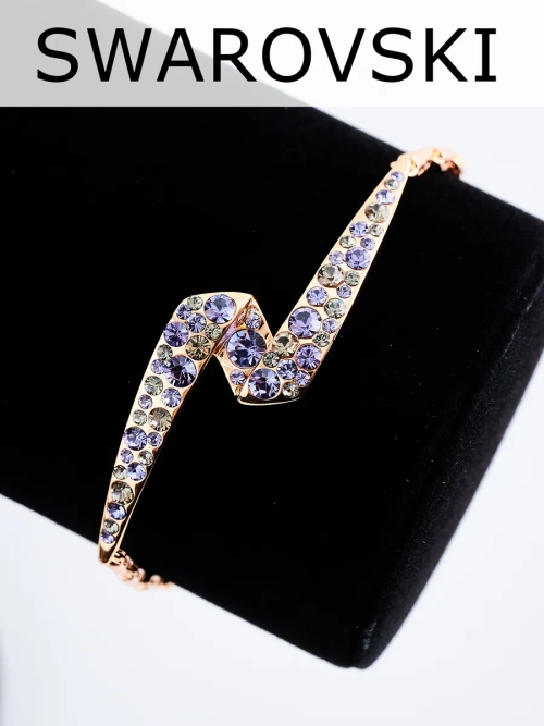 Браслет Молния с фиолетовыми кристаллами Swarovski