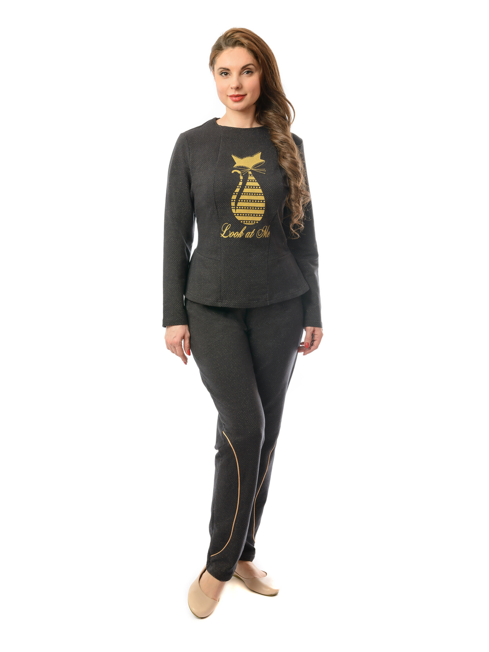 Костюм с брюками КБ-011П/черный