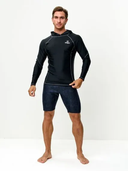 Футболка рашгард лонгслив Sargan Скелетон-Сап Худи UPF 50+ черный