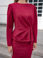 Костюм нарядный юбка+блузка бордовый