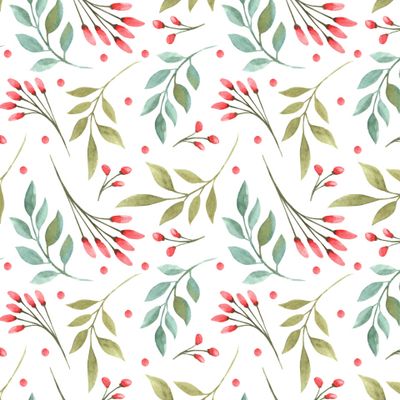 Акварельный ягодный паттерн