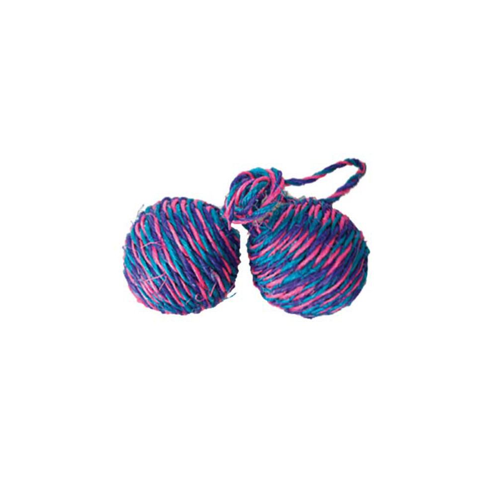 Игрушка КОТЕНОК сизалевый мячики с мятой, 4.5 cм (2шт)