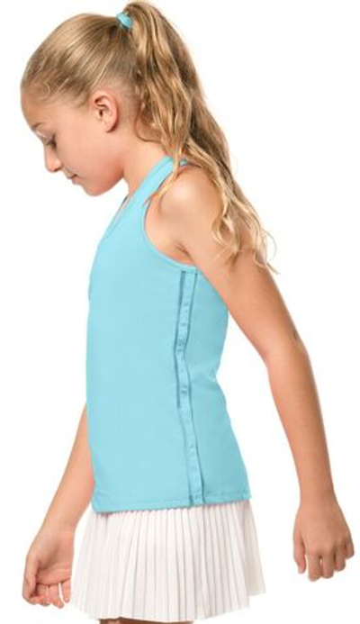 Футболка для девочки теннисная Lucky in Love Core V-Neck Cutout Tank Girls - ocean