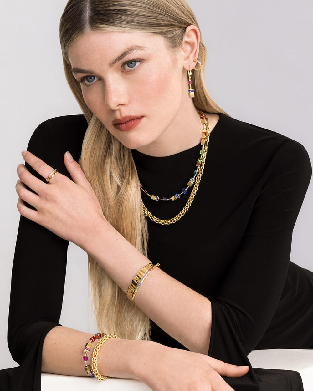 Браслет Coeur de Lion Multicolour Rainbow-Gold 3015/30-1535