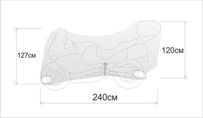 Чехол мото REXWEAR L (спорт, дорожн) + задний кофр серый
