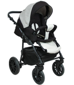 Детская коляска Alis Alvaro 2 в 1 Al 04 т.серый+св.серый+белая кожа