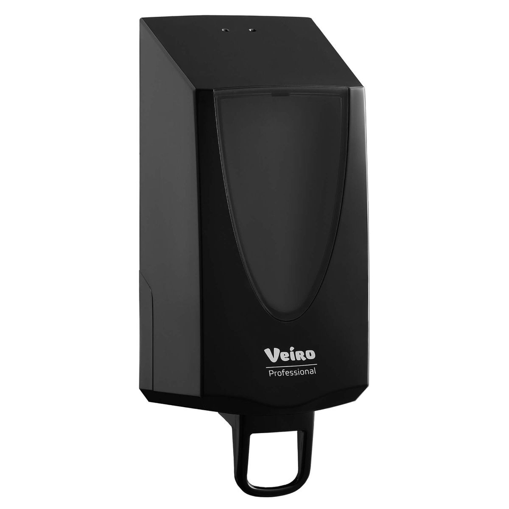 Пластиковый диспенсер для жидкого и пенного мыла в кассетах Veiro Savona Black (объём 800 мл)