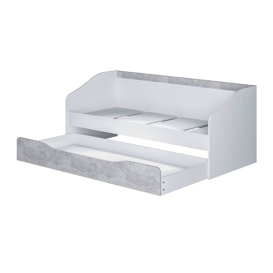 Паскаль Кровать детская с ящиком белый / цемент светлыйкомплект