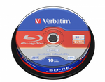 Оптический диск Verbatim BD-RE SL 25GB 2X HardCoat SERL, Spindle, 10 шт