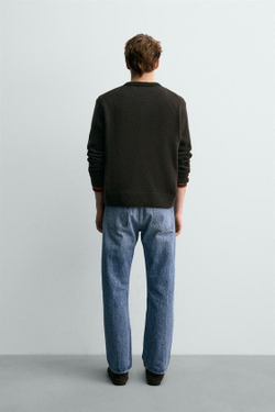 ZARA X AARON LEVINE ДЖИНСЫ ПРЯМОГО КРОЯ BOOTCUT, ВЫЦВЕТШИЙ СИНИЙ