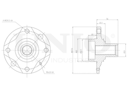 Ступица передняя (без ABS) UNIO HUB-20226