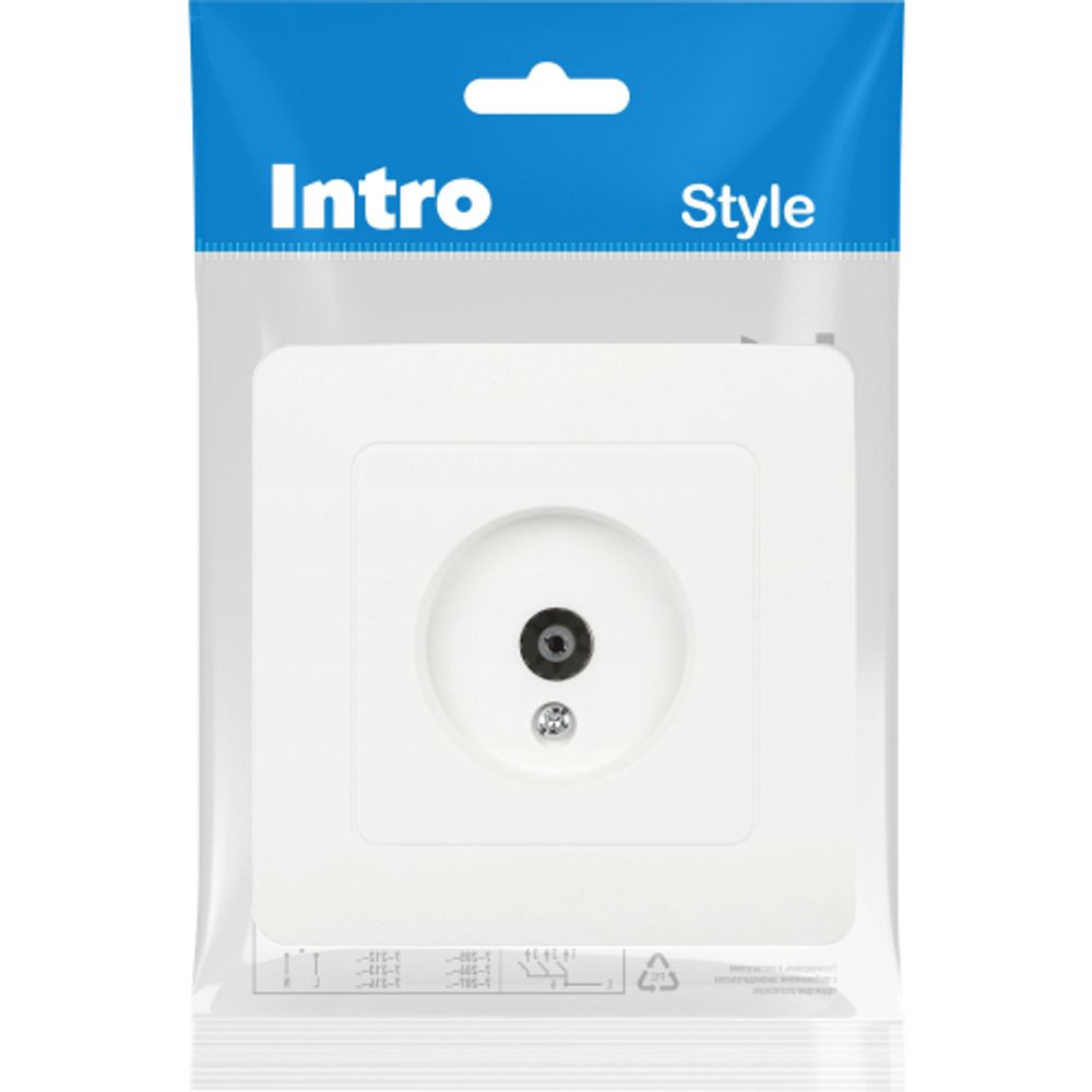Розетка Intro Style 7-301-01 TV одиночная, IP20, СУ, белый | Intro