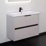 Подвесная тумба-умывальник Comforty Селенга-80 серый шелк с раковиной CF19696BX-80