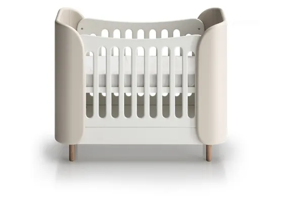 Кроватка KIDI Soft mini cпальное место 60*120 см (молочный, экокожа)