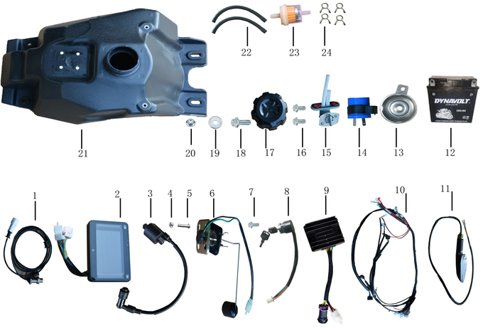 Запчасти к квадроциклу Motax Grizlik 300. Рис. 7