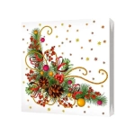 Салфетки бумажные круглые RONDO Новогодний венок, d-32см, 3 слоя, 12л