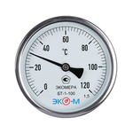 Термометр 100х1/2'' 120С БТ-1-100 шток 60мм (осевое подкл.,корпус алюминий) ЭКОМЕРА