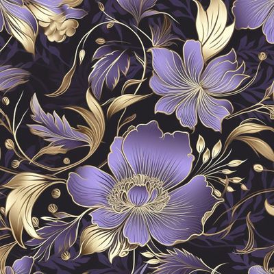 Золотые цветы и листья