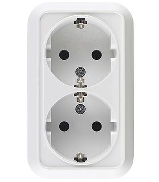 Розетка MAKEL 2-местная бел. о/п с/з 16А 250В
