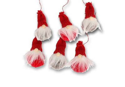 Набор из 6 подвесных украшений "Гномы" 10х2,5х12см