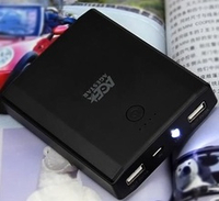 Внешний аккумулятор Agestar 8800 mAh, чёрный, влагозащищённый, 2 USB-порта (ASPB-01)