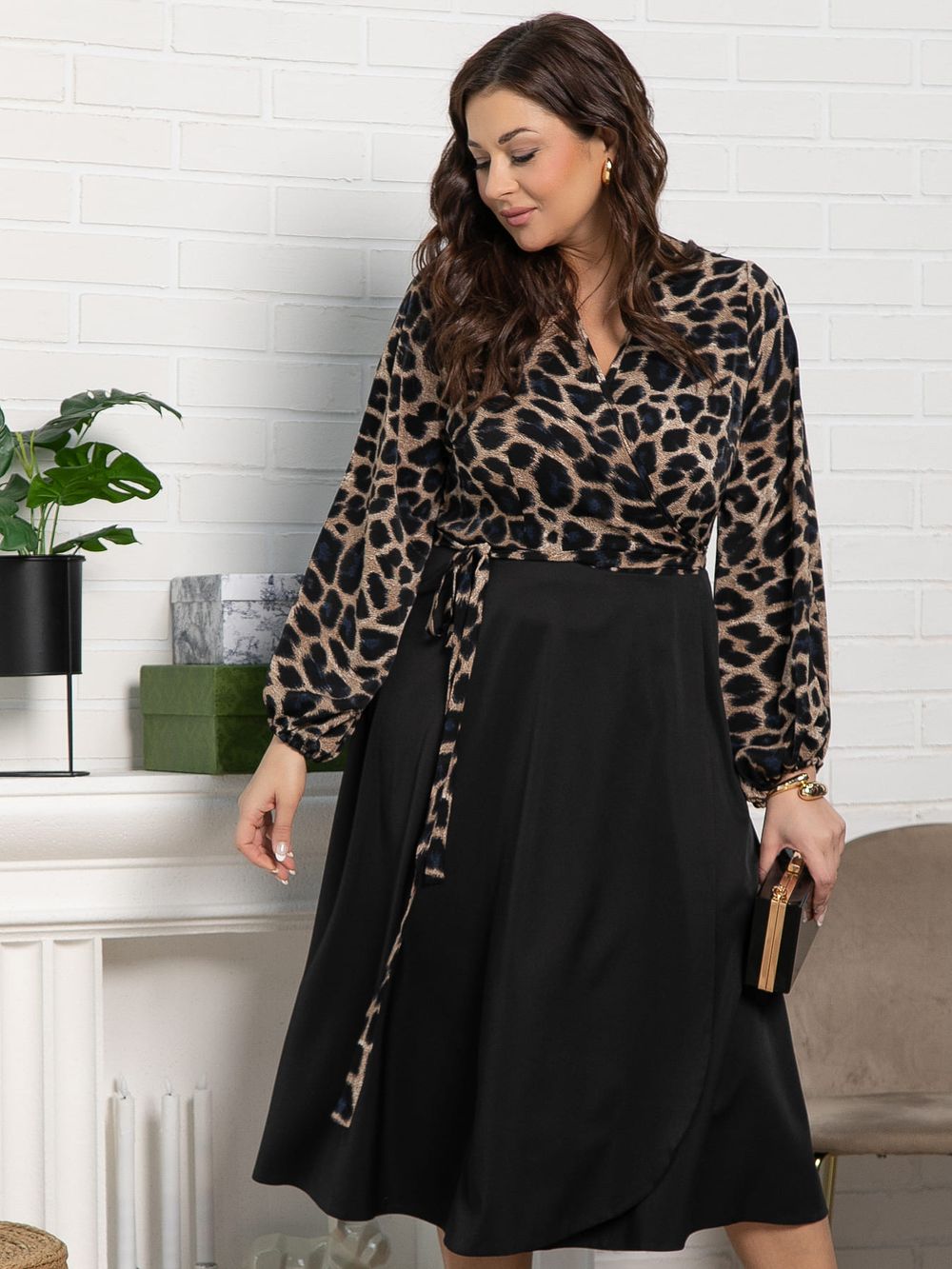 Платье Клеопатра (черное/лео) П15226-13М LT Collection