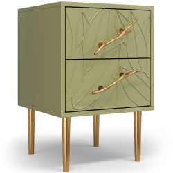 Тумба Арт Колор leaves Стайл Голд Зеленая олива