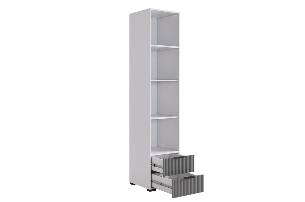 Шкаф однодверный "Зефир" 107.03, (Белое дерево/пудра розовая (эмаль)), 400*422*1900