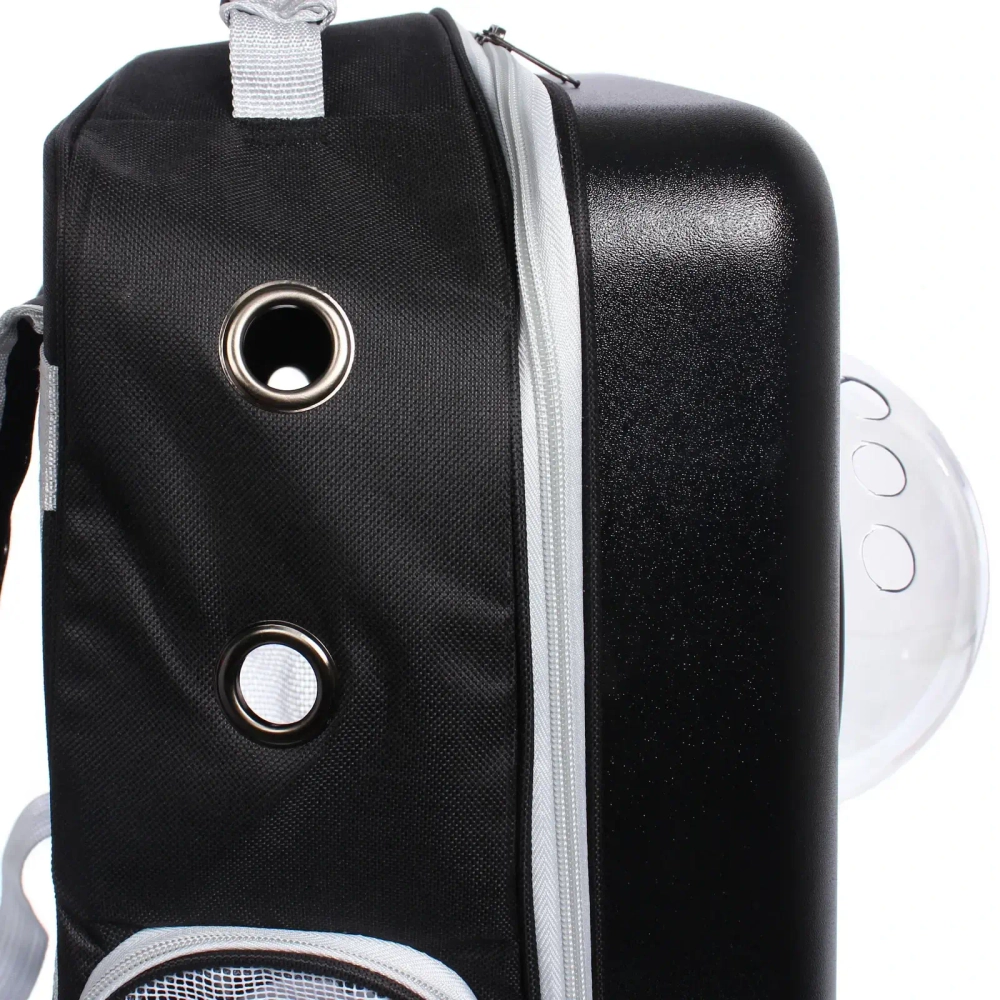 Рюкзак - переноска для животных «СТИЛЬНЫЙ БРО», цвет черный, 32*17*42/до13кг (Пакет и Лейбл)