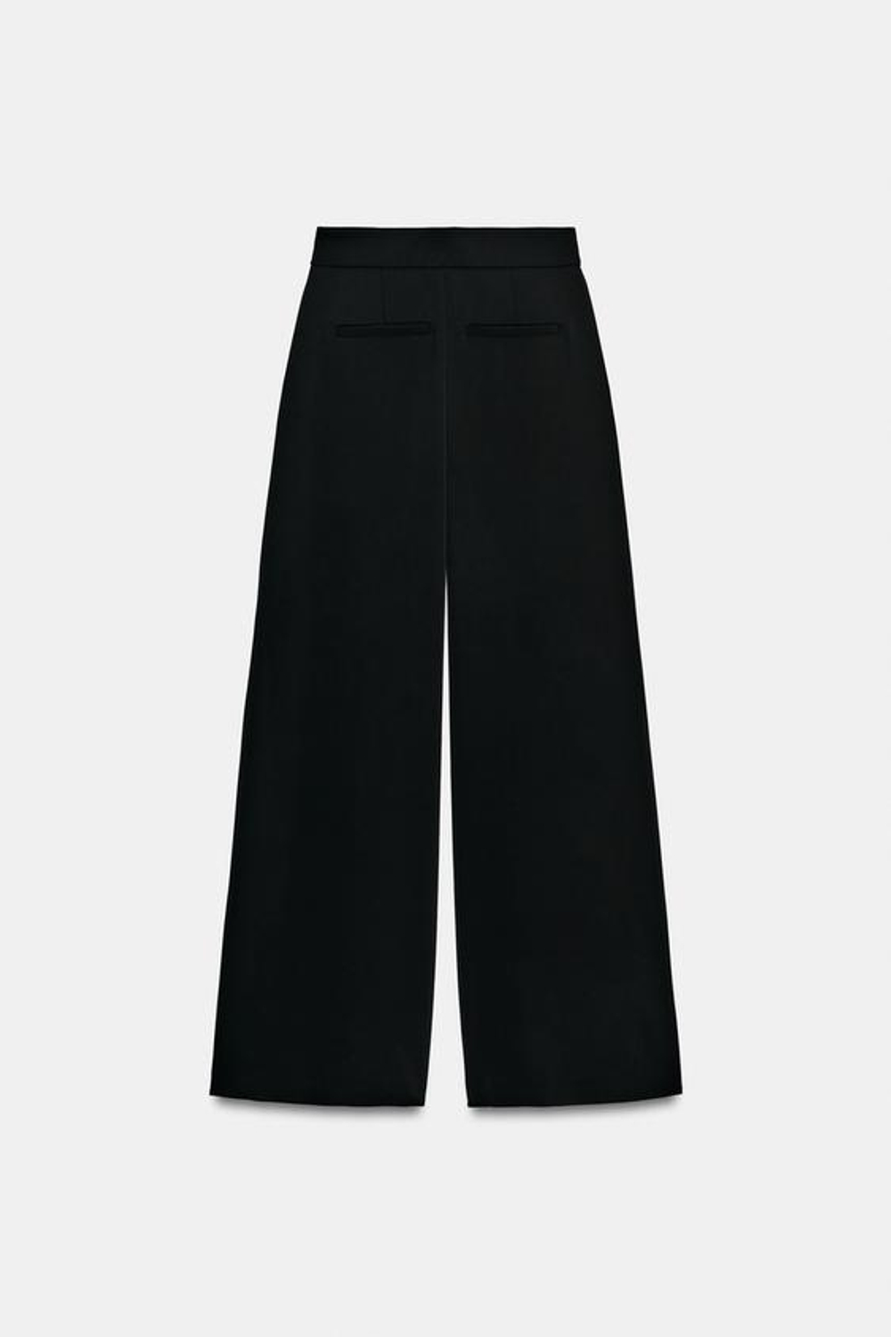 ZARA БРЮКИ-ПАЛАЦЦО С ЗОЛОТИСТОЙ ПУГОВИЦЕЙ, ЧЕРНЫЙ