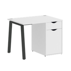 Home Office Стол письменный VR.SP-3-98.1.A Белый Бриллиант/Металл Антрацит 980*720*750
