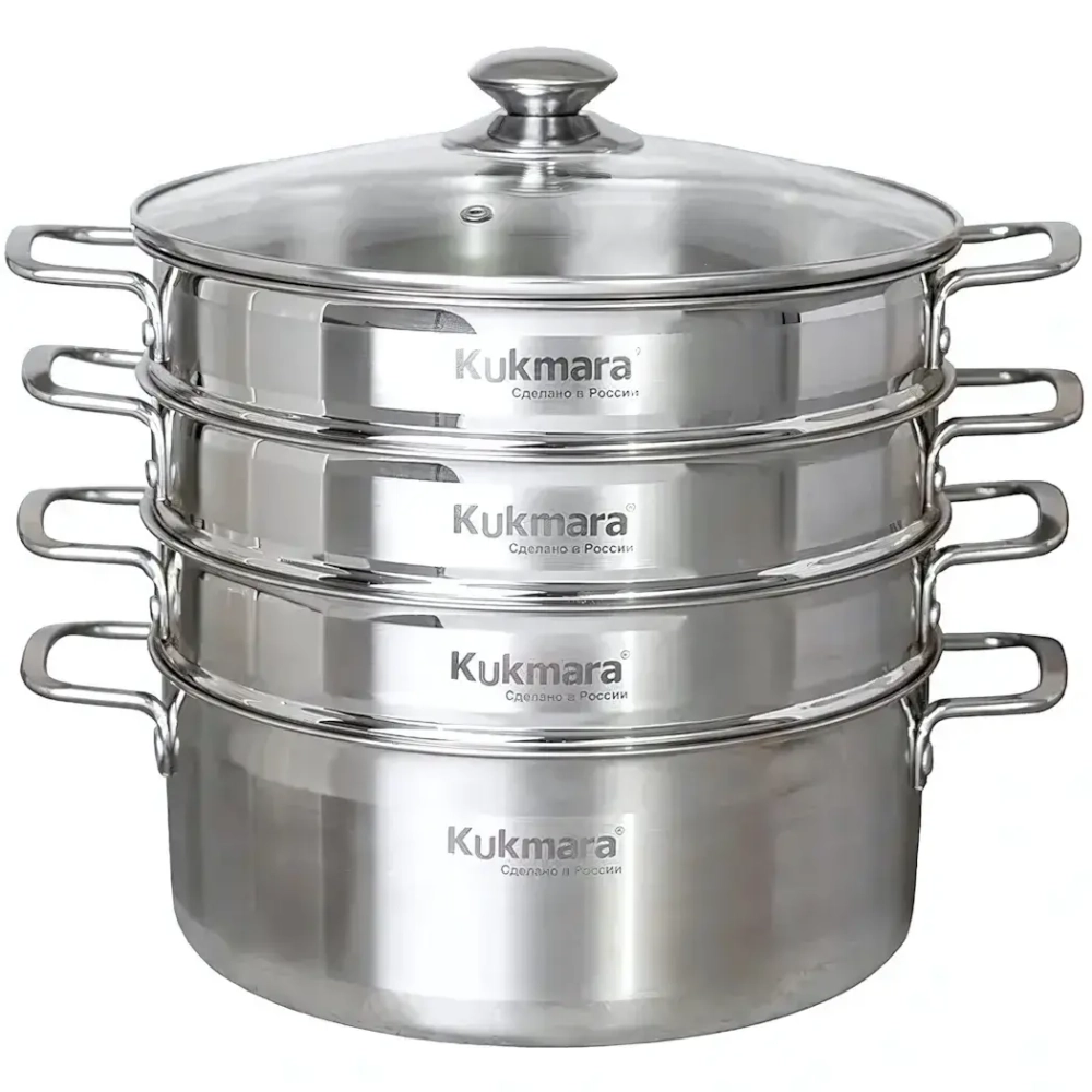 Мантоварка 3в1 7,0 литров, диаметром 28см, 3 секции, со стеклянной крышкой