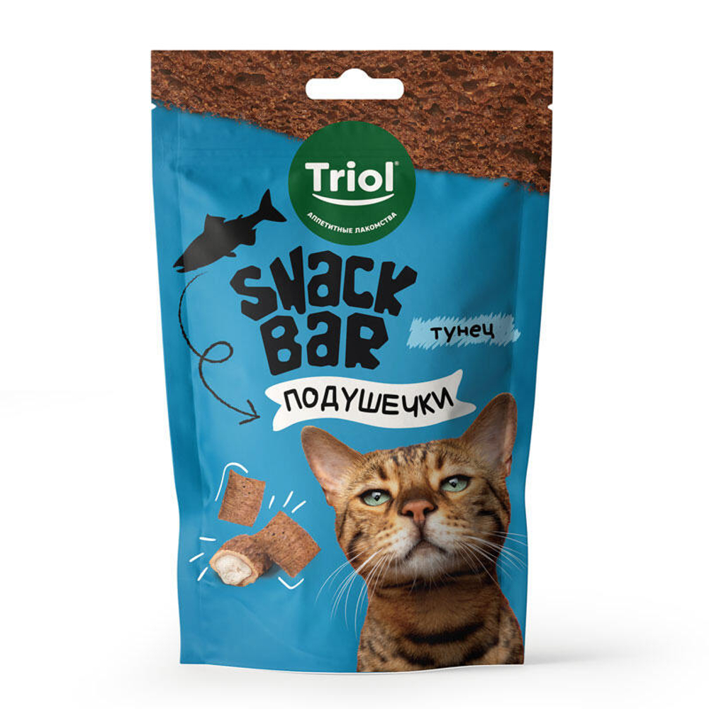 TRIOL Snack Bar Лакомство для кошек "Мини-подушечки с начинкой из тунца" 0,03 кг