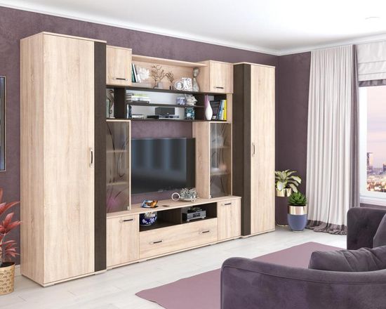 Гостиная модульная ОСКАР-18-2 дуб сонома / венге