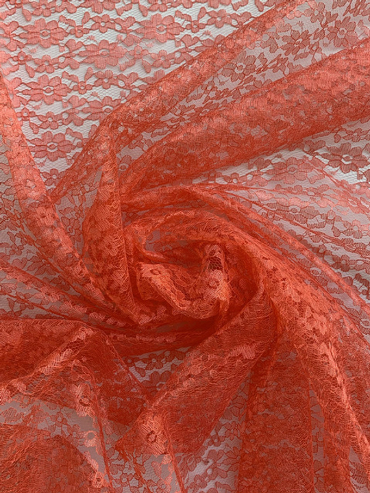 Гипюр капрон коралл