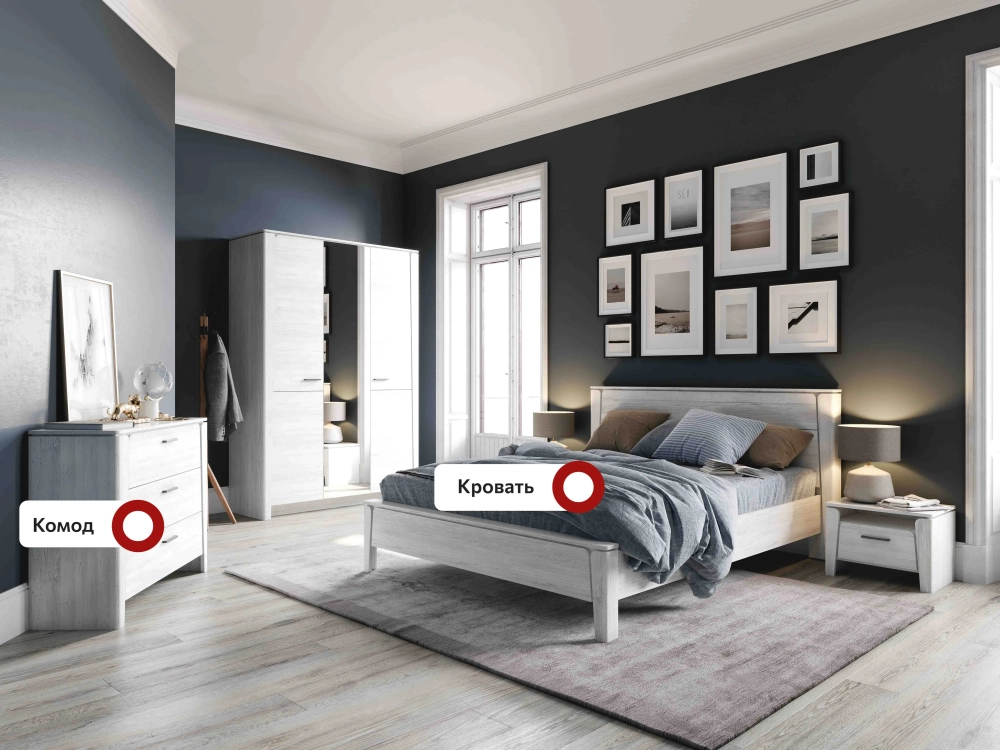 Спальный гарнитур "Мальта" композиция #2 Таксония/Дуб винтерберг