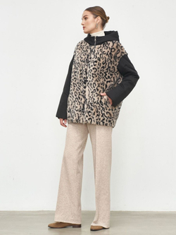 Шуба женская чебурашка тедди с капюшоном короткая, SilverFox (арт. 2204-021-7,4)