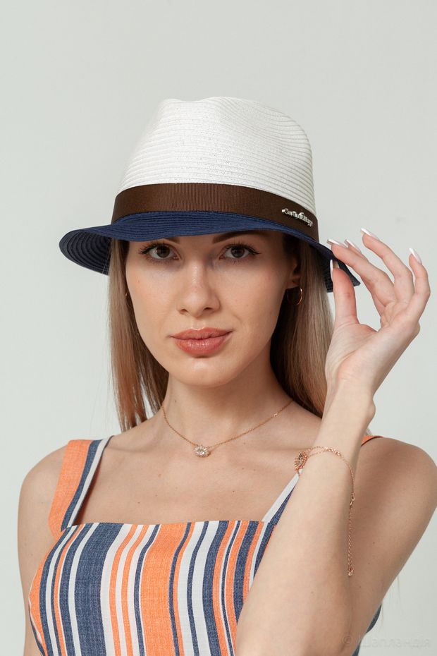 S14-66/2к Шляпа Kar. (Белый/синий / 56-57 / 0.3 / 30х30х6)