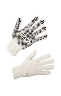 Перчатки трикотажные «Техно» с точечным ПВХ-покрытием ладони (10 класс), арт. 7.004